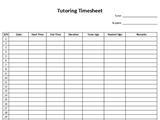 Printable Tuition Time Sheet